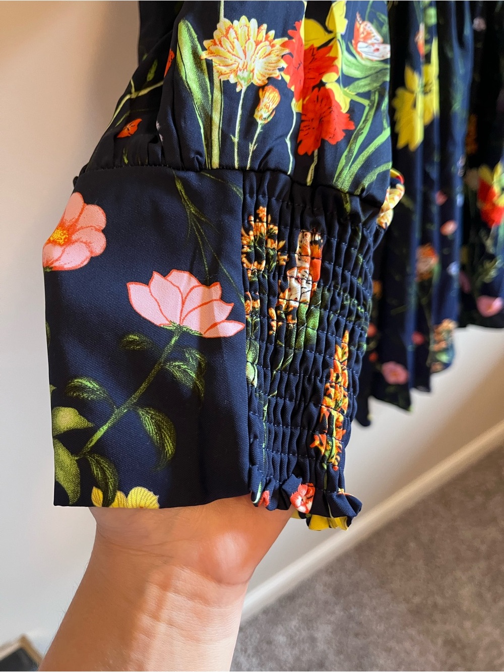 Pomander Place Navy Floral Long-Sleeve Dress - Picture 4 of 8